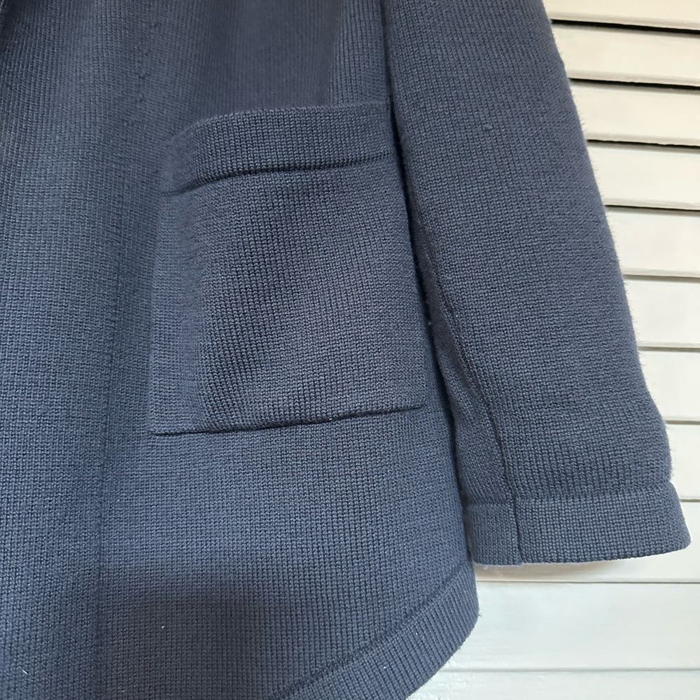 Garnet Hill Navy Open-Front Knit Cardigan - Picture 2 of 5